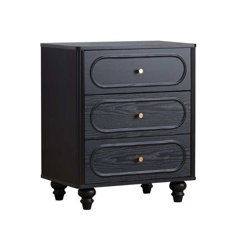 3 - Drawer Nightstands, Black