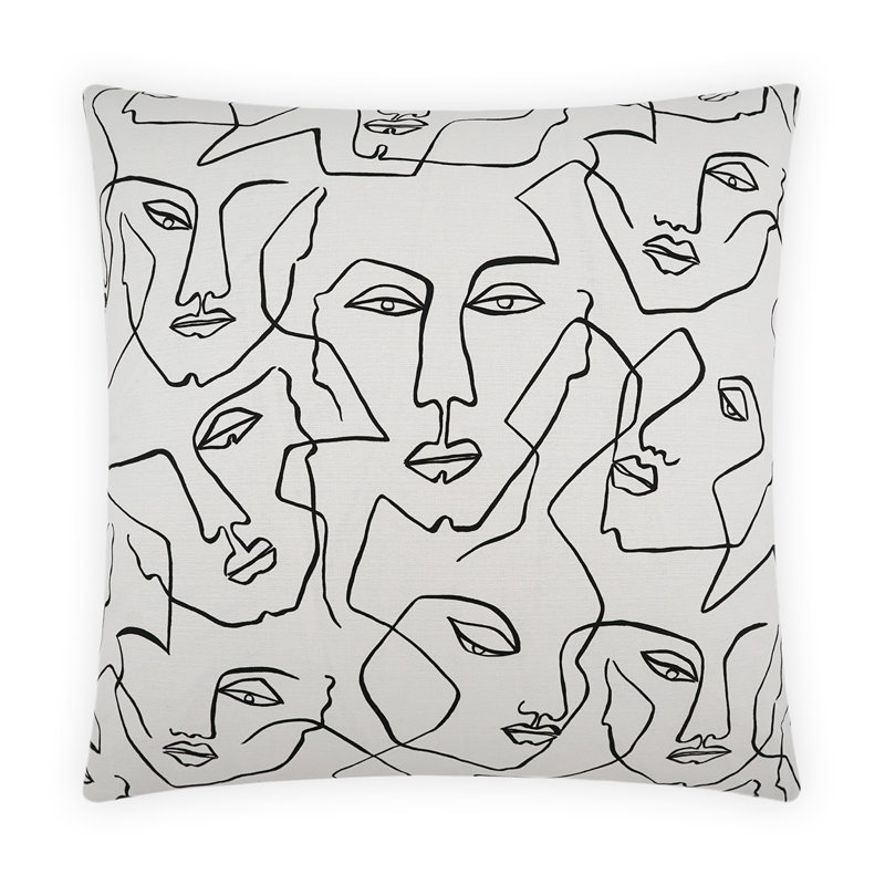Coussin décoratif Face Up, Blanc, Rectangle H 14 po x l 24 po
