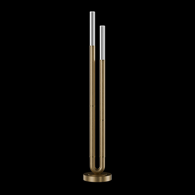 Antonia LED Floor Lamp, Gold Leaf/Brass