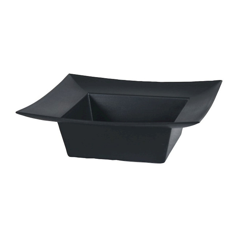 Bol décoratif en plastique Kaysar, H 2,5 po x l 8,75 po x P 8,75 po, Noir
