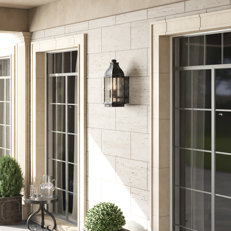 Bingham 3-Light Outdoor Wall Lantern, Greystone, No Bulb