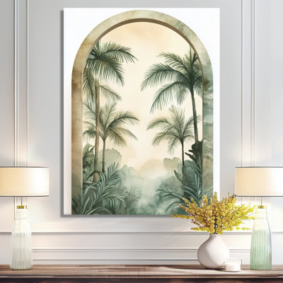 Palmier sur toile, horizon tropical, art mural, Sepanek