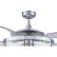 Ventilateur de plafond à pales rétractables de 122 cm (48 po) avec lumière et télécommande, ventilateur de plafond moderne Fandelier, technologie de conception brevetée, pales plus robustes et plus épaisses, chromé-786351114