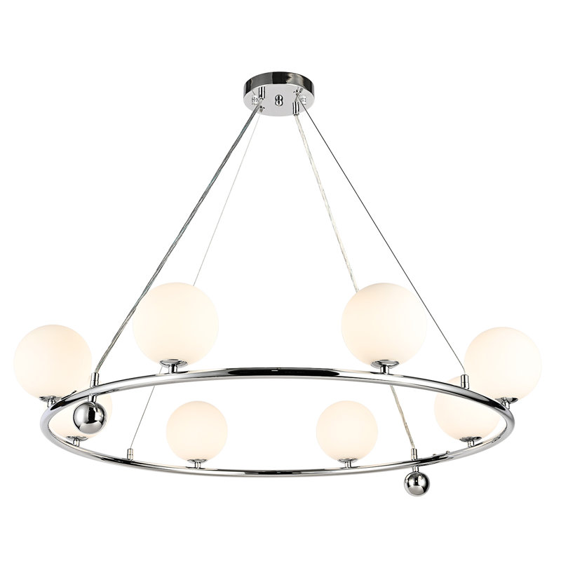 Lustre rond en cristal 35,4 "DEL, 8