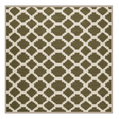 Machine Washable Trellis Brown Area Rug