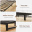 Taille basse du cadre de lit bas. Structure de lit plateforme simple en métal 6 pouces avec arche. Assemblage facile. Forte capacité portante. Rangement sous le lit. Aucun sommier tapissier requis-2124639312