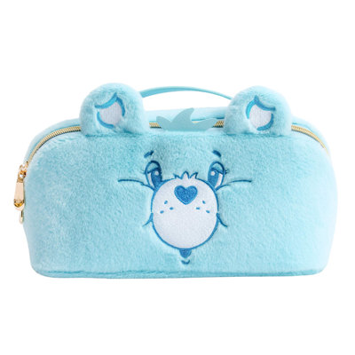 Care Bears Cheer Bear Unfold Travel Makeup Bag Organizer, Top Handle, Open Flat Zip Up Cosmetic Bag