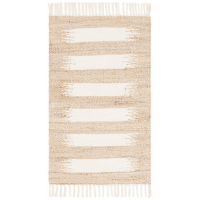 Natural Fiber 124 Hand Woven 70% Jute; 30% Cotton Abstract Rug