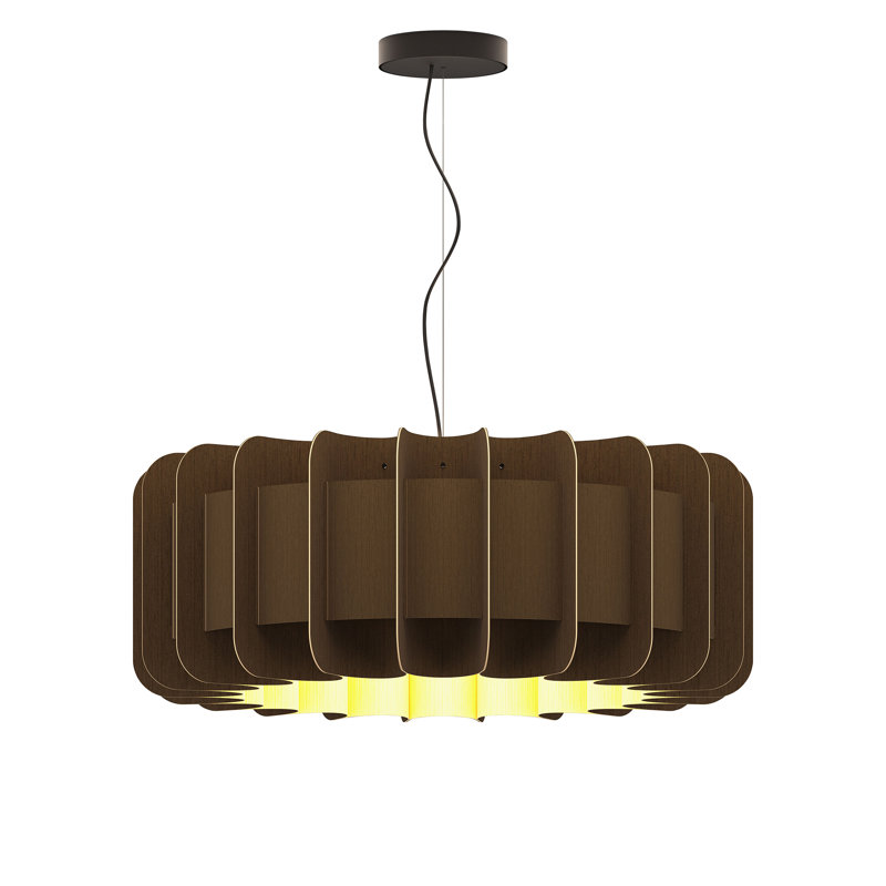 Luminaire suspendu 1 lumière Clarissa, Ébène, H 11 po x l 29,1 po x P 29,1 po