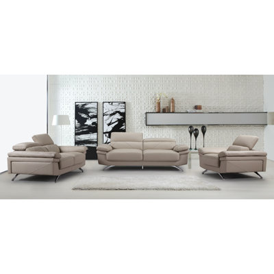 Ensemble de salon en cuir 3 pièces Benita