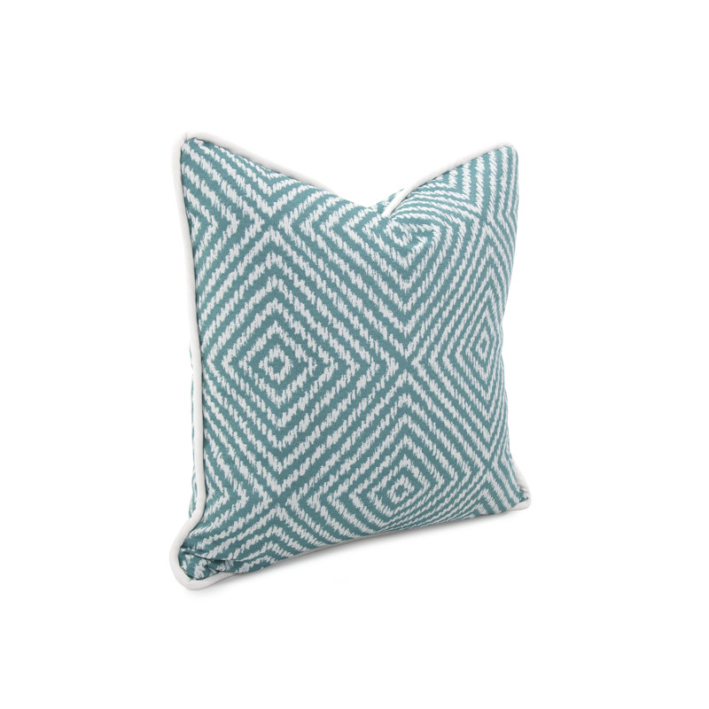  Polyester/Polyester Blend Throw Square Indoor/Outdoor Pillow Cover & Insert, Helm Teal, 20" x 20"