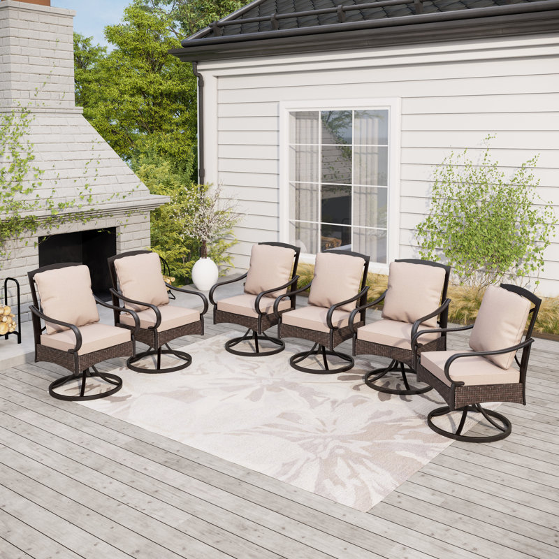 Ensemble de 6 chaises de patio pivotantes