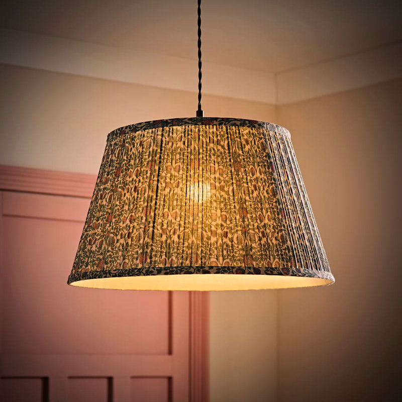 Coakley Linen Blend Empire Lamp Shade ( Slip-On ) in Blue, 25cm H x 45cm W x  45cm D