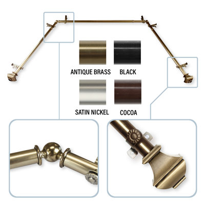 Anferney Adjustable Bay Window Single Curtain Rod