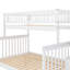 Lit simple superposé au dessus d'un lit double avec rangement, blanc-129523231
