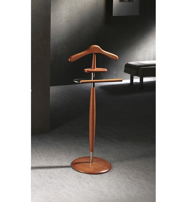 Frese Solid Wood Freestanding Valet Stand, Walnut