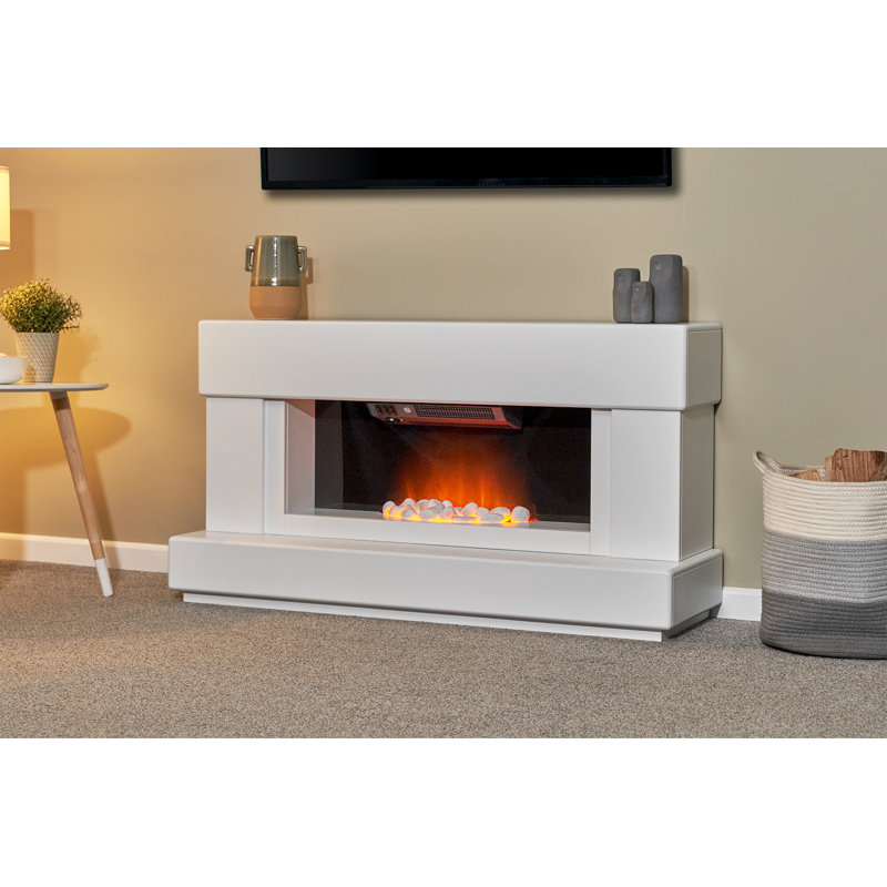 Verona Adam 121cm W Grey Electric Fireplace with 6824 BTU