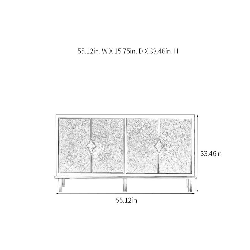 Buffet American Minimalist, Blanc