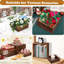 6-Piece Rustic Brown Wood Display Riser Set for Dessert Tables and Party Decor