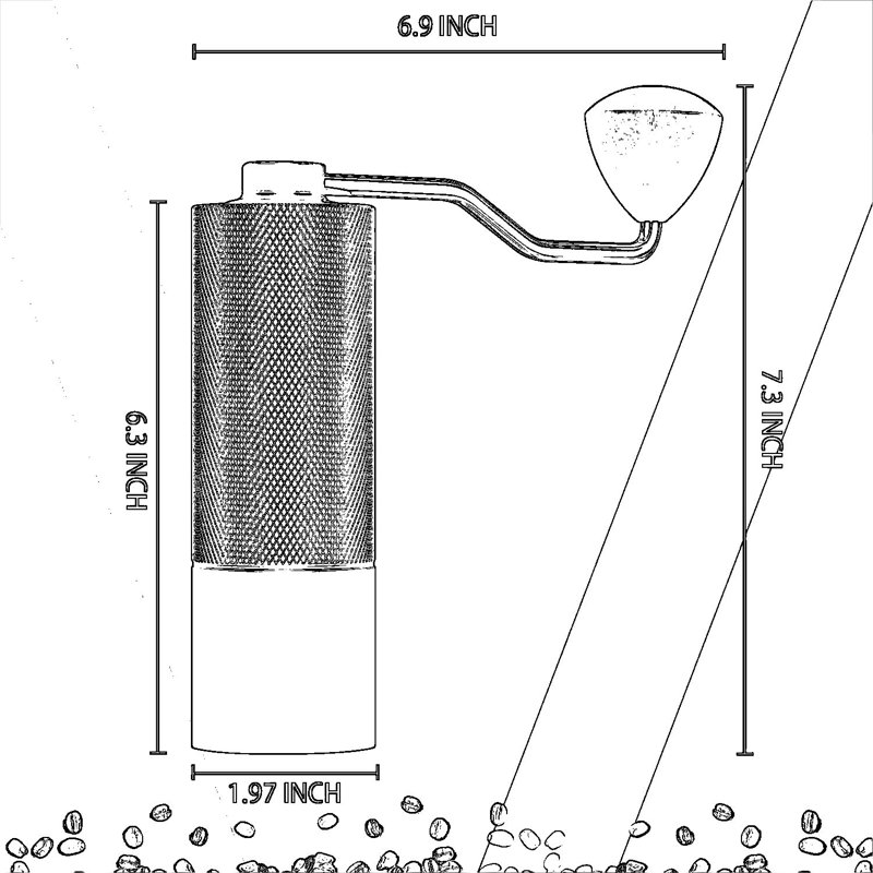 Moulin à café manuel avec meules coniques en acier inoxydable, capacité 25G - Manivelle portable pour la maison, le bureau, le camping et les voyages