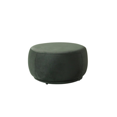 Repose-pieds rond en velours 28 po vert