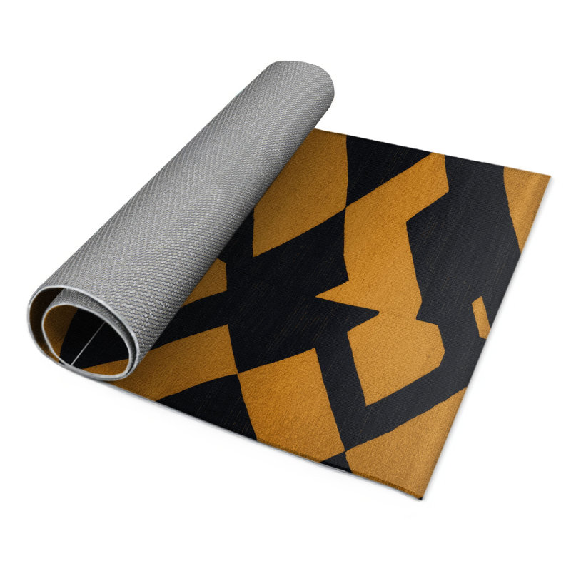 Tapis intérieur / extérieur noir à carreaux, Rectangulaire 2 pi x 3 pi