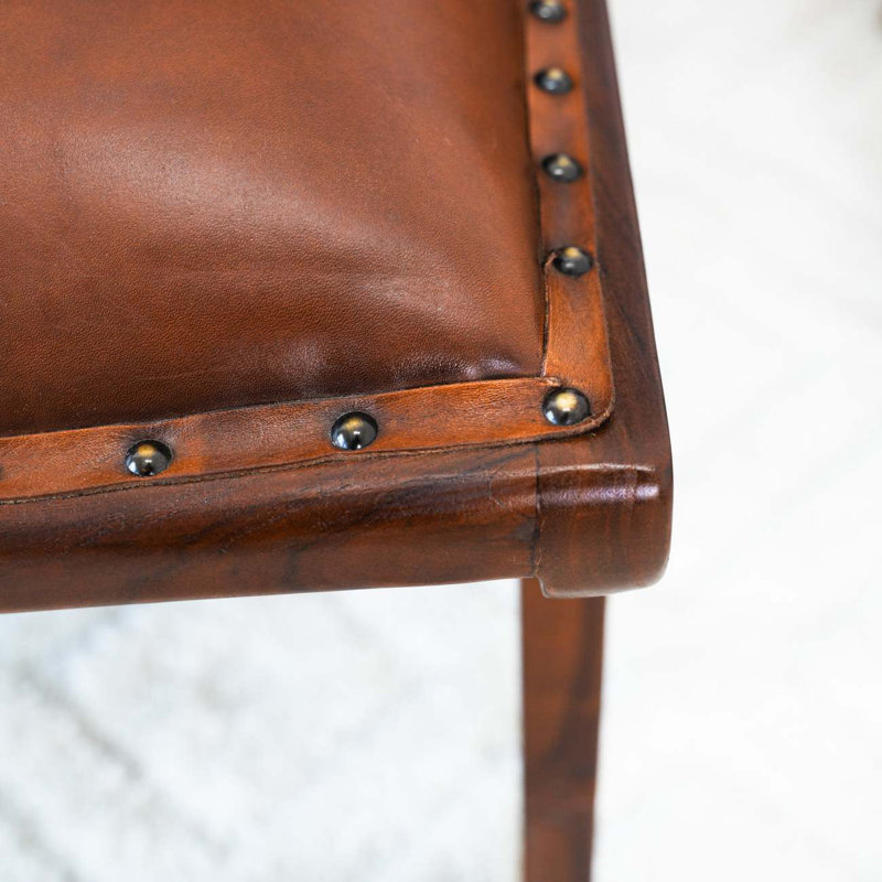 Méridienne moderne en cuir brun clair Everett