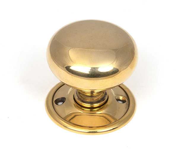 Mushroom Interior Mortise Knobset, Aged Brass