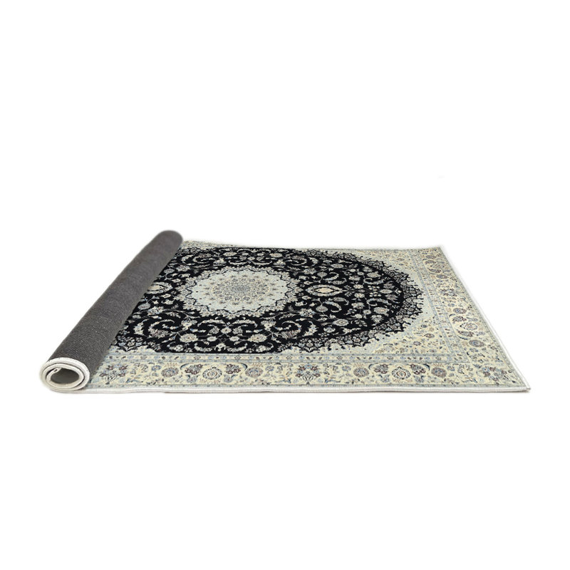 Tapis traditionnel crème / gris / noir Kona, Carré 4 pi