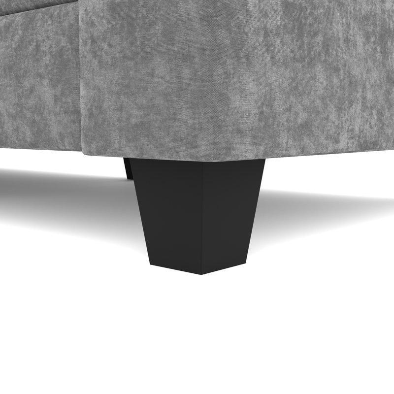 Canapé modulaire moderne avec rangement caché Elara, Chenille grise foncée
