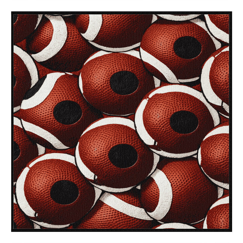 Washable Kickball Sports Area Rug, Square 3' x 3'