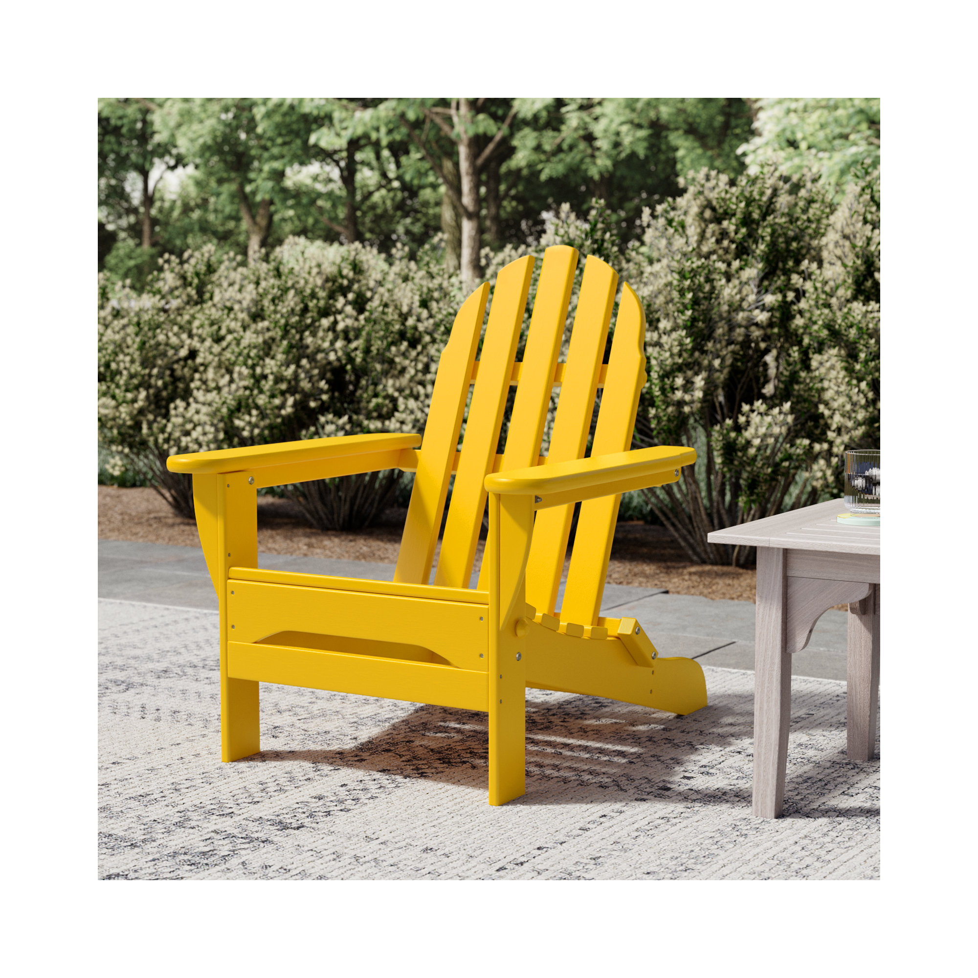 POLYWOOD Classics Folding Adirondack, Lemon
