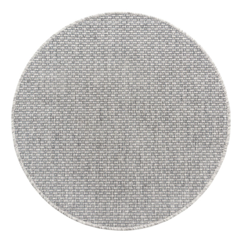 Tapis intérieur / extérieur Avaughn, Rond 3 pi 1 po, Gris