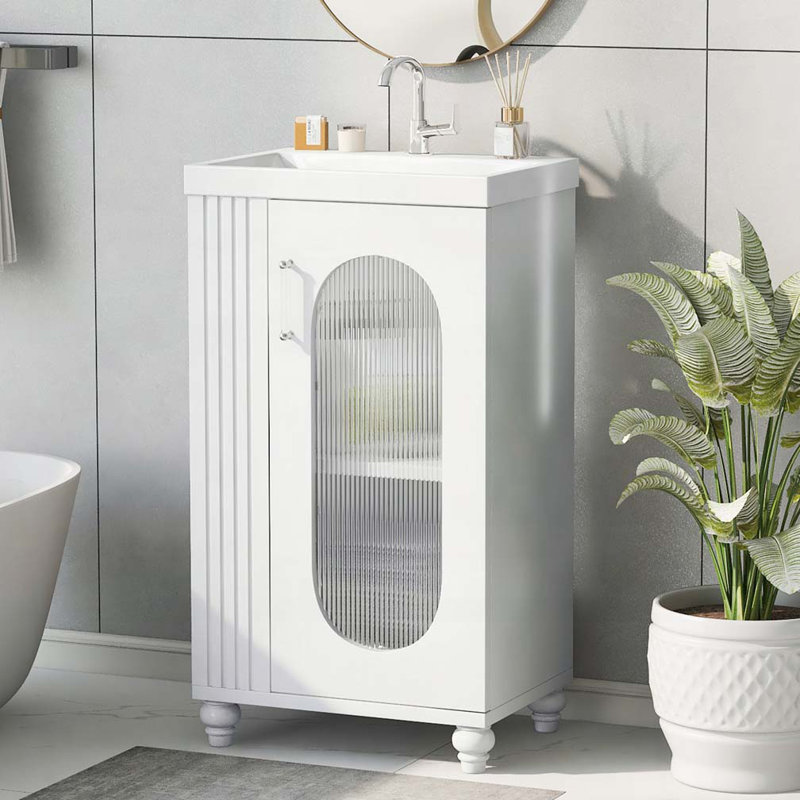Meuble-lavabo de 20 po avec lavabo, meuble-lavabo, Blanc