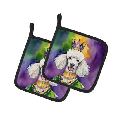 Paire de poignées blanches King of Mardi Gras