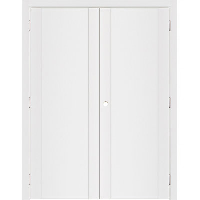 Double porte intérieure stratifiée blanc doux pré-suspendu Stile 001