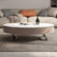Table basse ovale en acier inoxydable brun-1248294272-1248294274