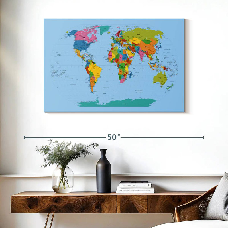 Carte du monde Aliaz, H 26 po x l 39 po