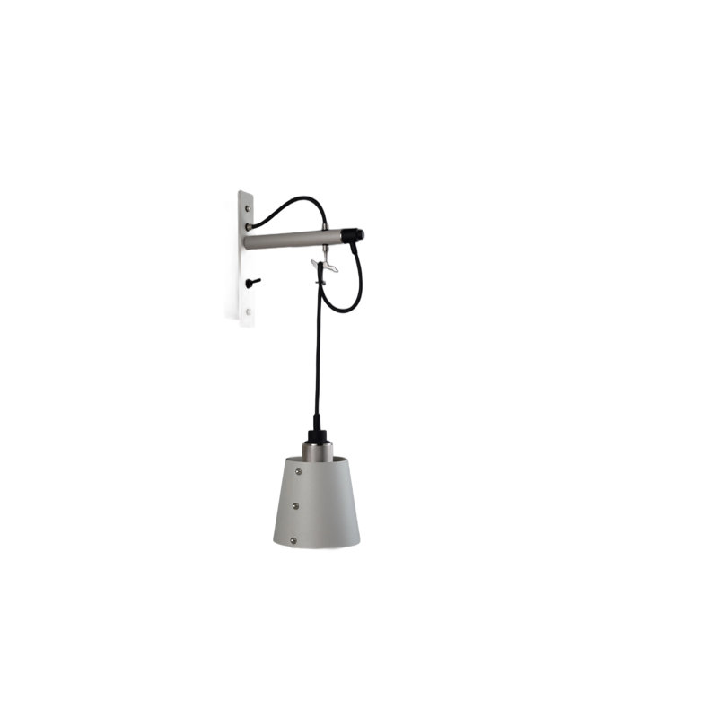 Cross Knurl 1 - Light Armed Sconce, Stone/Steel, 5.1 x 5.5
