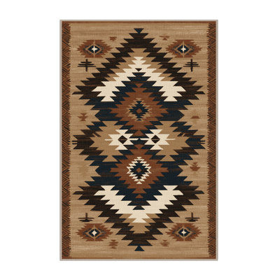  Washable Teepee Chevron Southwestern Area Rug