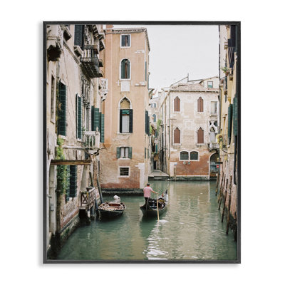 Canal Gondolas Scene Framed Giclee Art by Justine Milton