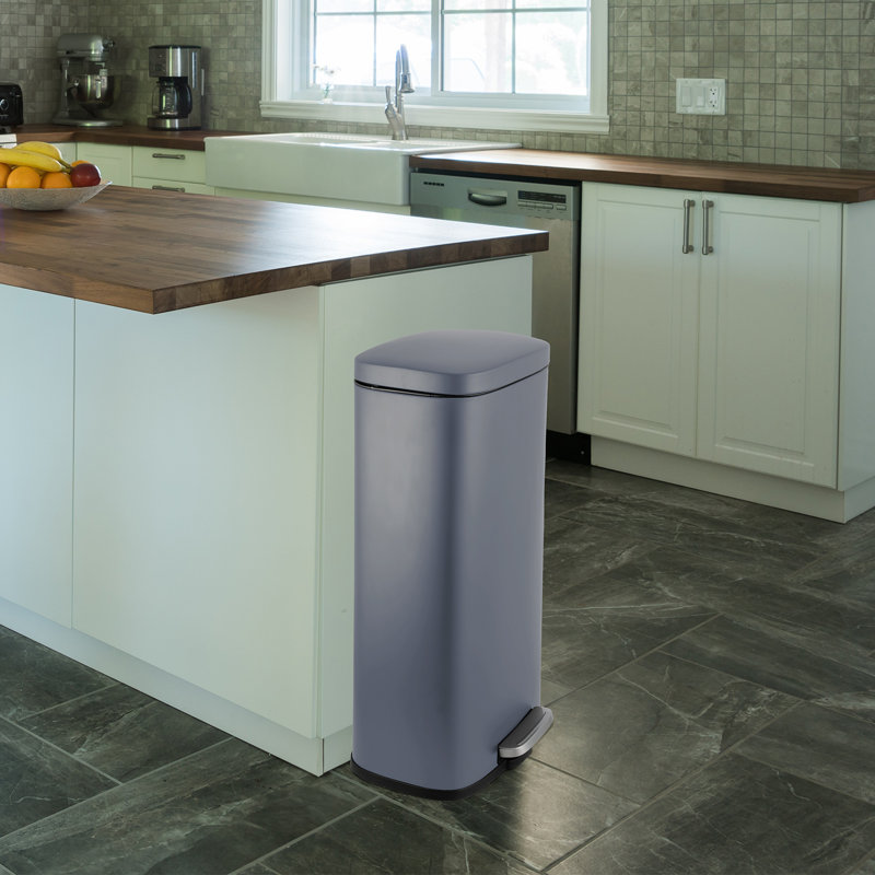 Almada Stainless Steel Step On Kitchen Trash Can - 8L