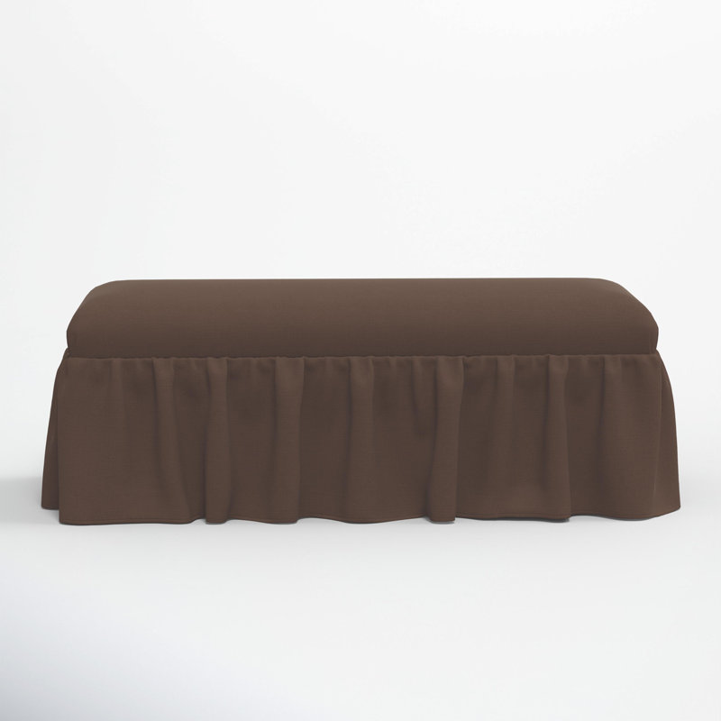 Nia Ruffle Dining Bench, Classic Chocolate Linen