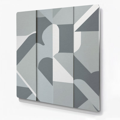 «Abstract Shapes 4», art mural en métal bleu