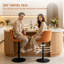 Adjustable Height Velvet/Suede Bar Stools with Gas Lift-129197621