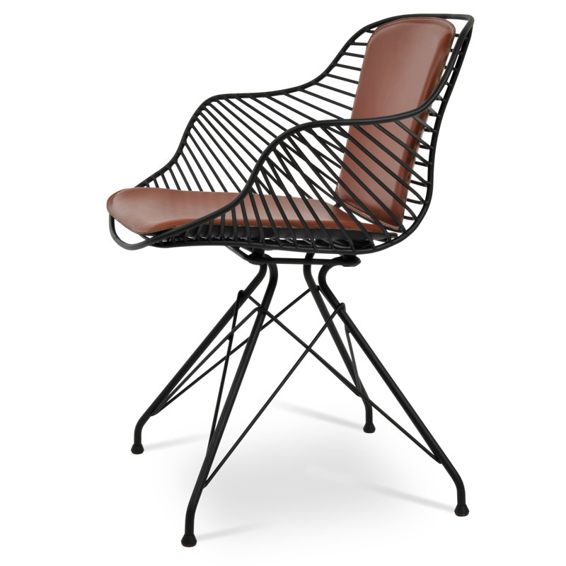 Chaise avec accoudoirs Zebra, Cannelle / noir, Noir
