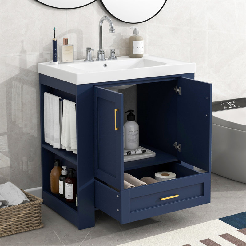 18 30'' Single Bathroom Vanity Base Only, Blue