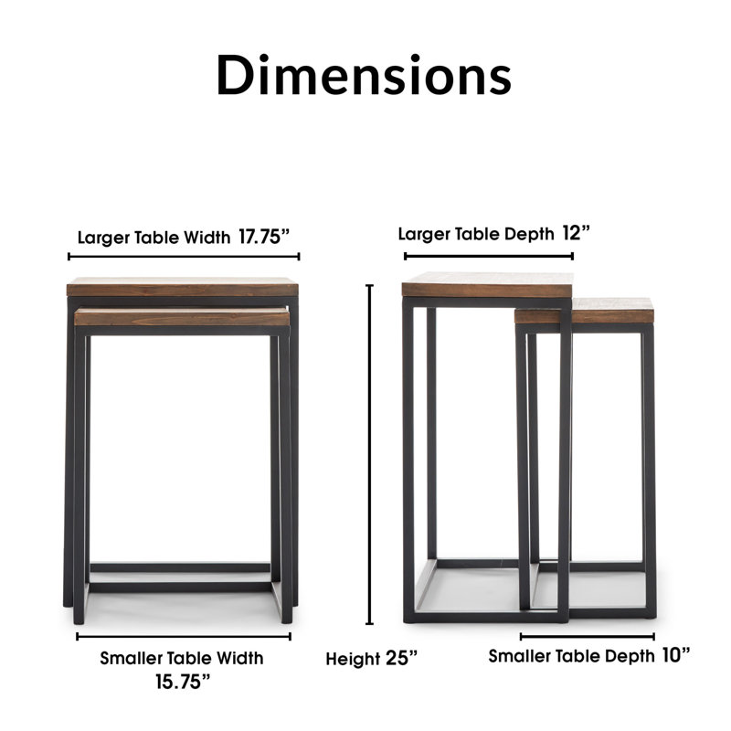 Ensemble de tables de bout gigognes ClickDecor Parker