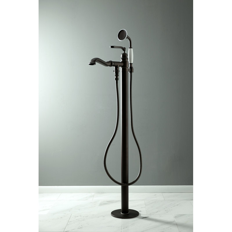 Kingston Brass Royale Single-Handle 1-Hole Freestanding Tub Faucet with Hand Shower, Oil Rubbed Bronze