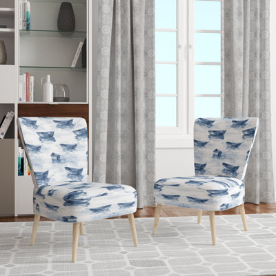 Coastal Accent Chair - Rustic Lake Mist Blue Side Chair